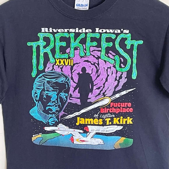 Trekfest 27 Riverside Iowa Star Trek Kirk Birthplace 2011 Con T Shirt Adult S - Picture 4 of 8